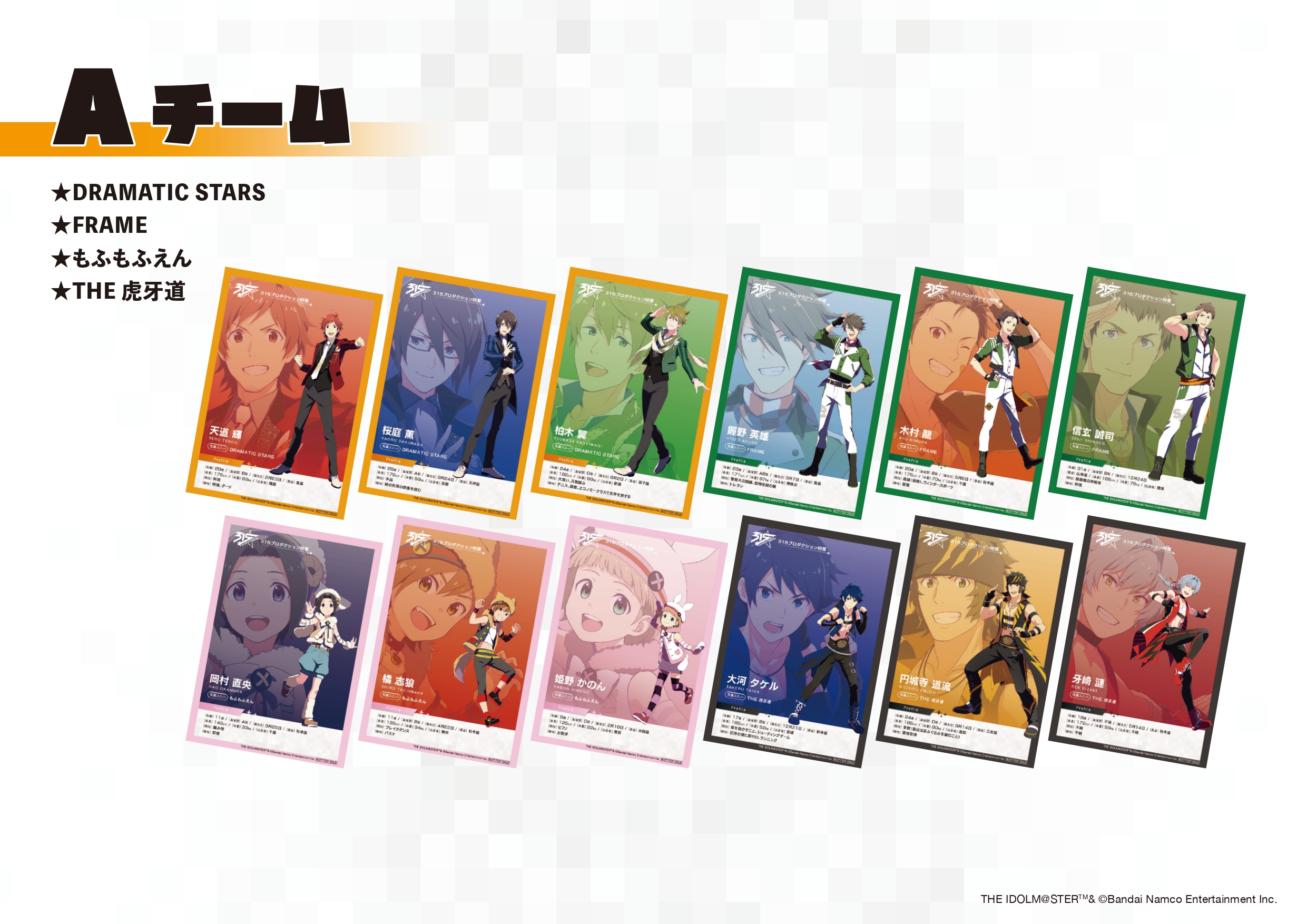 315プロダクション所属アイドル 宣伝素材風ブロマイド