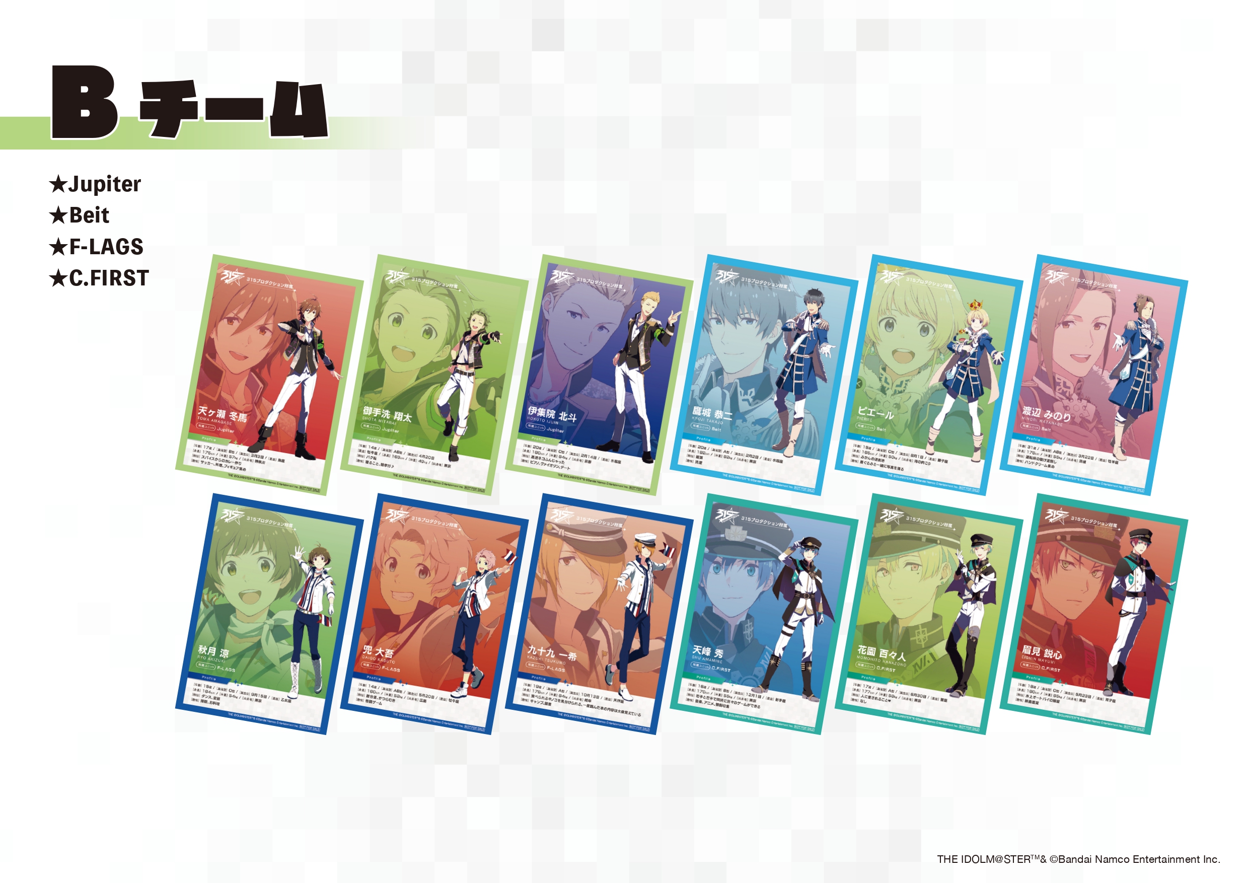 315プロダクション所属アイドル 宣伝素材風ブロマイド